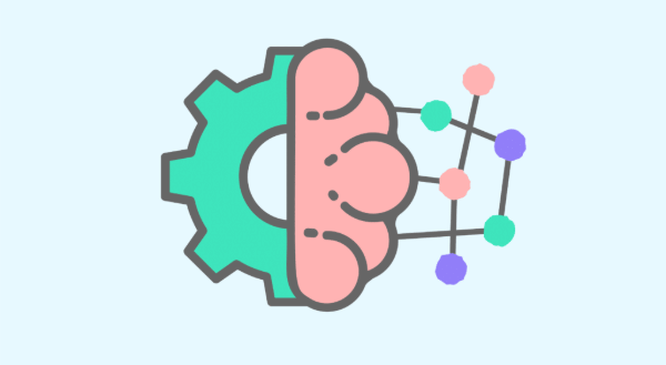 Ilustración de un cerebro estilizado integrado con un engranaje y conexiones de red, simbolizando la intersección entre la inteligencia artificial y la mecánica.