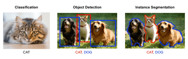 Imagen en la que se muestran enfrentadas dos clasificaciones de entidades llevadas a cabo por un modelo de visión artificial.